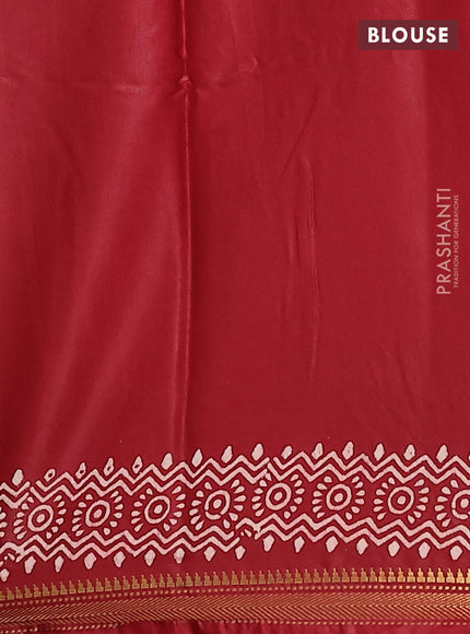 Semi bhagalpuri saree maroon with allover prints and zari woven border