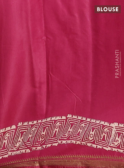 Semi bhagalpuri saree maroon shade with allover prints and zari woven border