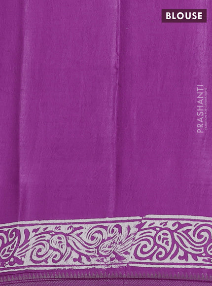 Semi bhagalpuri saree purple with allover prints and zari woven border