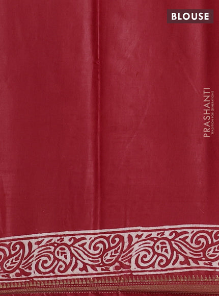 Semi bhagalpuri saree red with allover prints and zari woven border