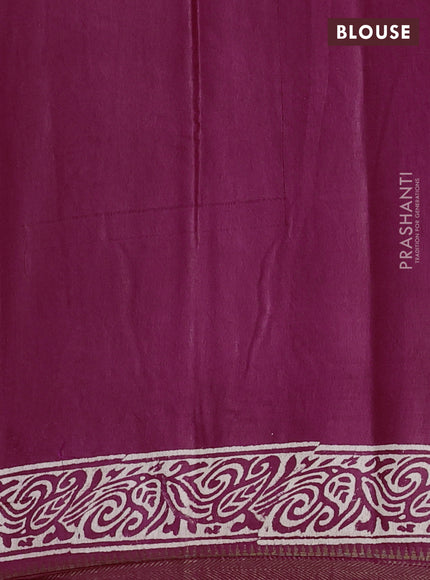 Semi bhagalpuri saree maroon with allover prints and zari woven border