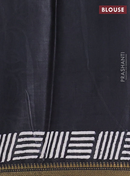 Semi bhagalpuri saree black with allover prints and zari woven border