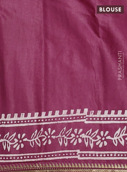 Semi bhagalpuri saree maroon with allover prints and zari woven border