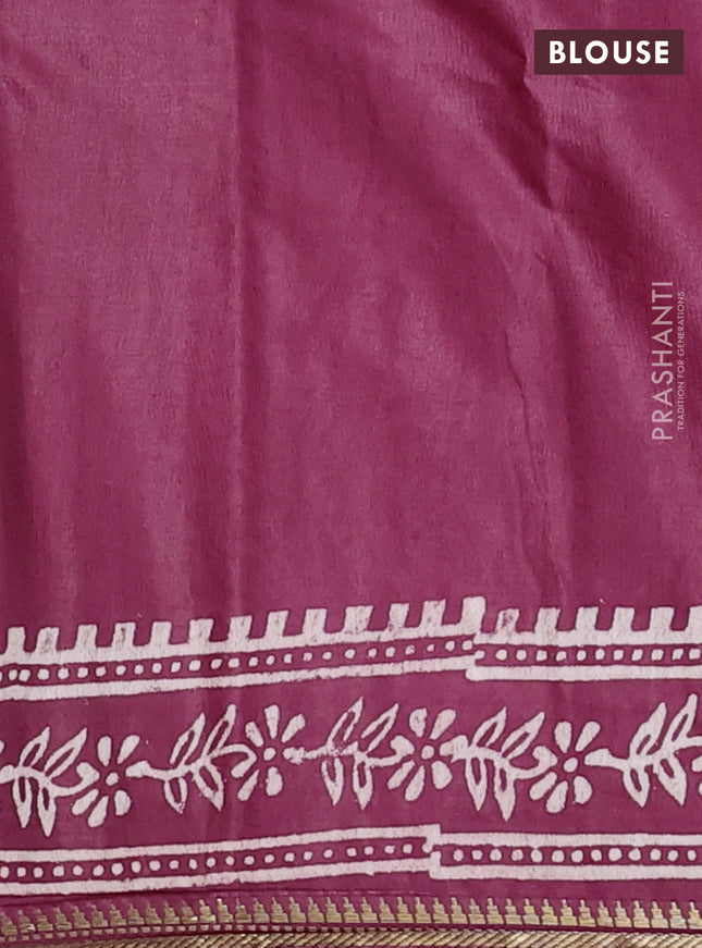 Semi bhagalpuri saree maroon with allover prints and zari woven border