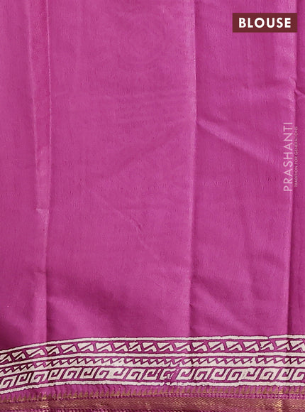 Semi bhagalpuri saree purple with allover prints and zari woven border