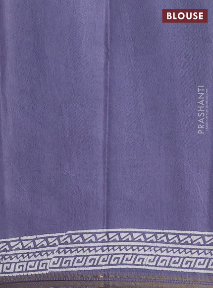 Semi bhagalpuri saree grey with allover prints and zari woven border