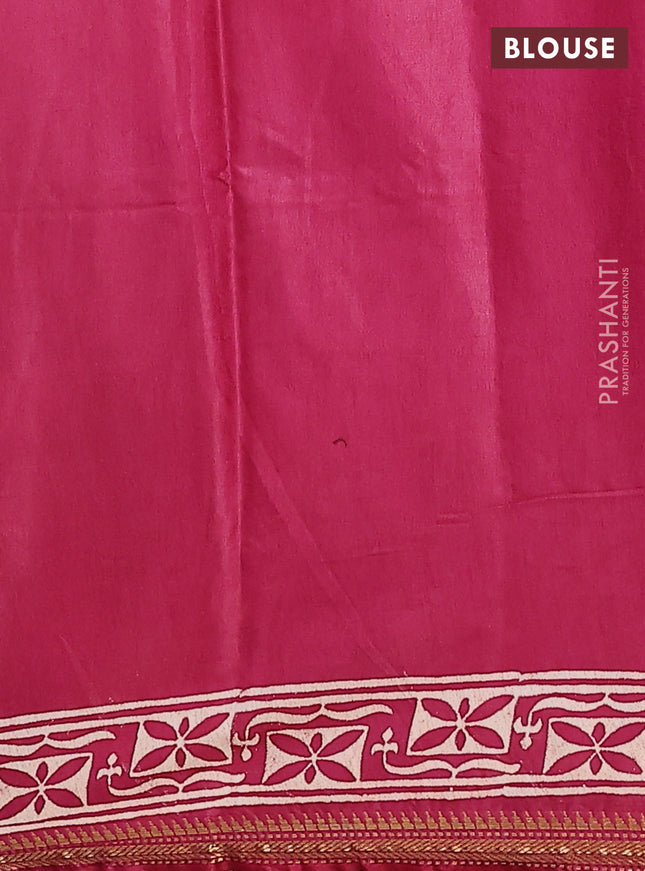 Semi bhagalpuri saree maroon shade with allover prints and zari woven border