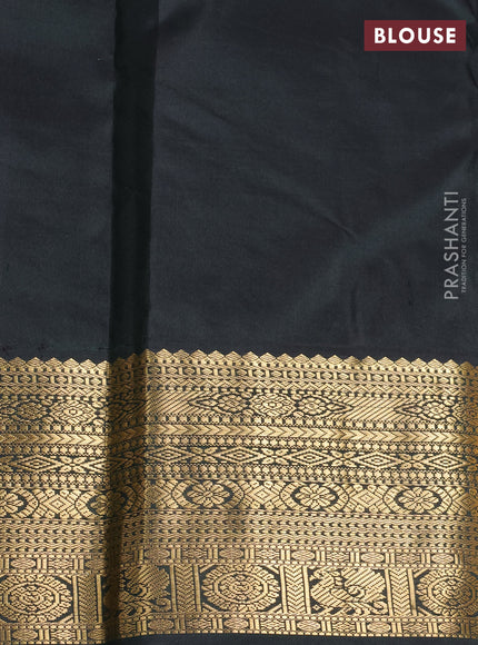 Pure kanchipuram silk saree pink and bottle green with zari woven buttas and zari woven korvai border