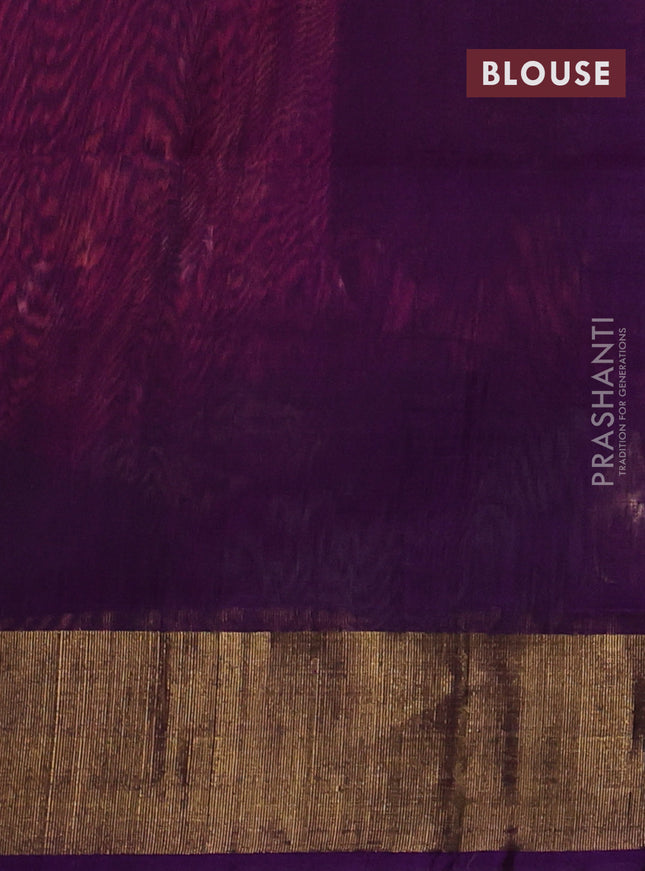 Ikat silk cotton saree violet and pink with alover ikat weaves and zari woven border