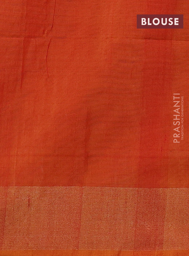 Ikat silk cotton saree violet and dark mustard with alover ikat weaves and zari woven border