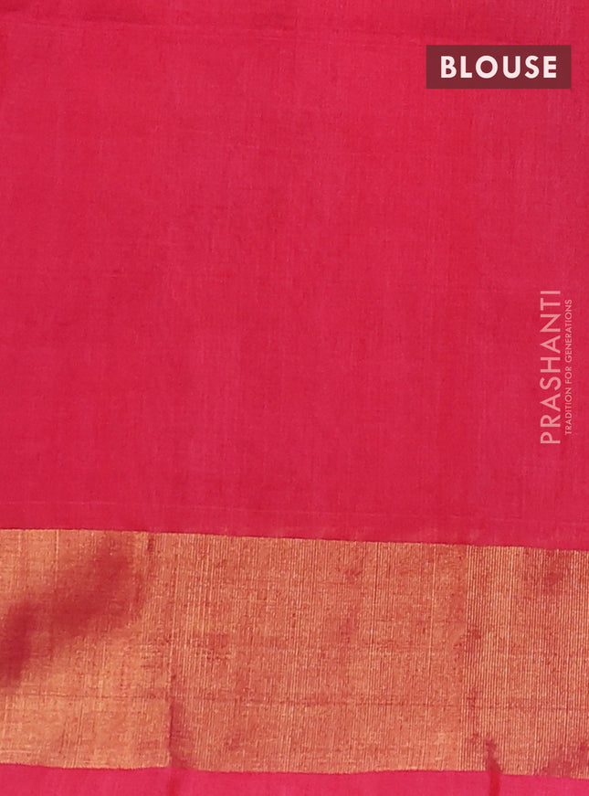 Ikat silk cotton saree blue and peach pink with alover ikat weaves and zari woven border