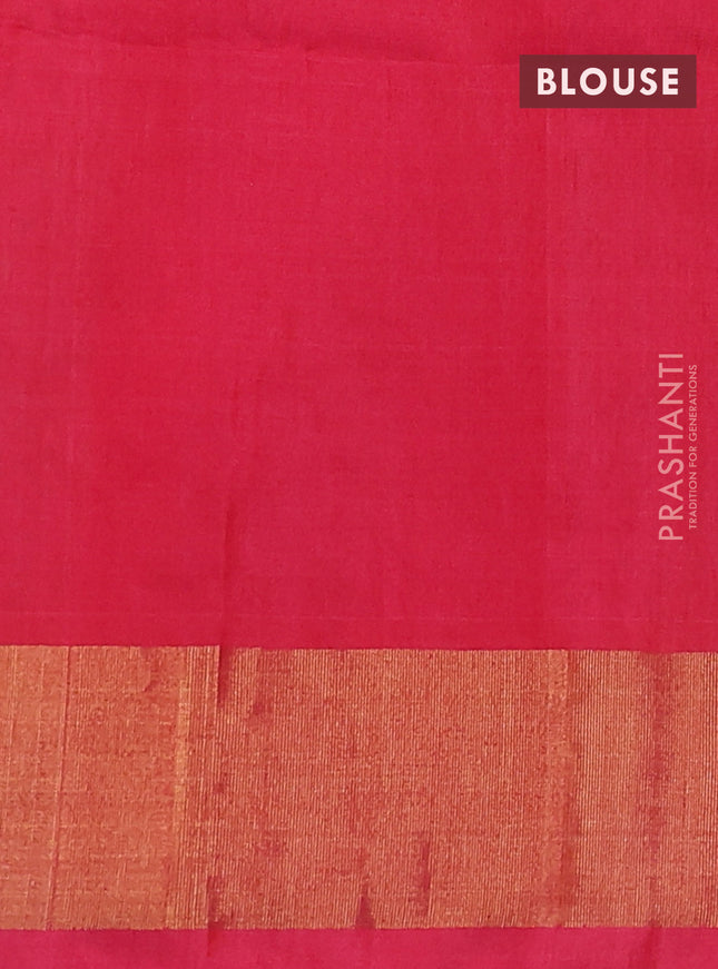 Ikat silk cotton saree green and peach pink with alover ikat weaves and zari woven border