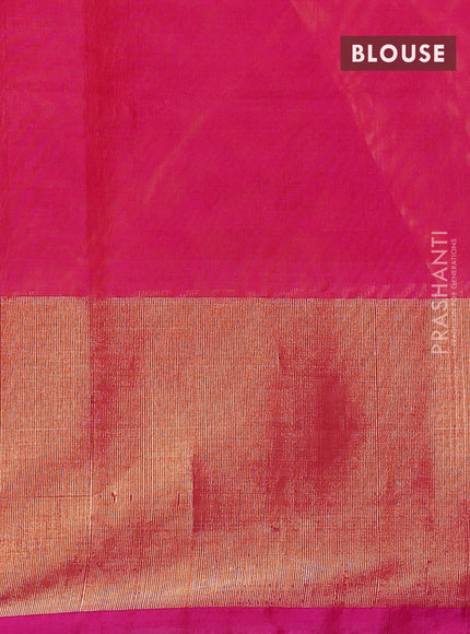 Ikat silk cotton saree yellow and pink with alover ikat weaves and long zari woven ikat border