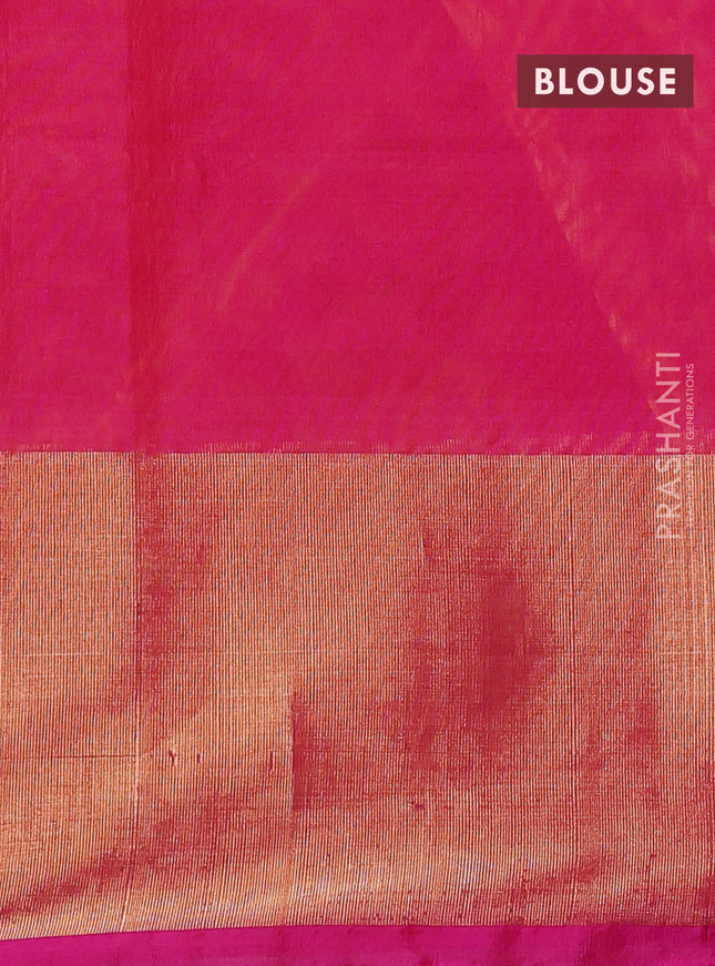 Ikat silk cotton saree yellow and pink with alover ikat weaves and long zari woven ikat border