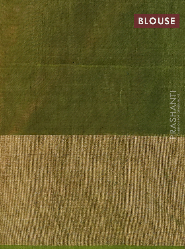 Ikat silk cotton saree rustic orange and light green with alover ikat weaves and long zari woven ikat border