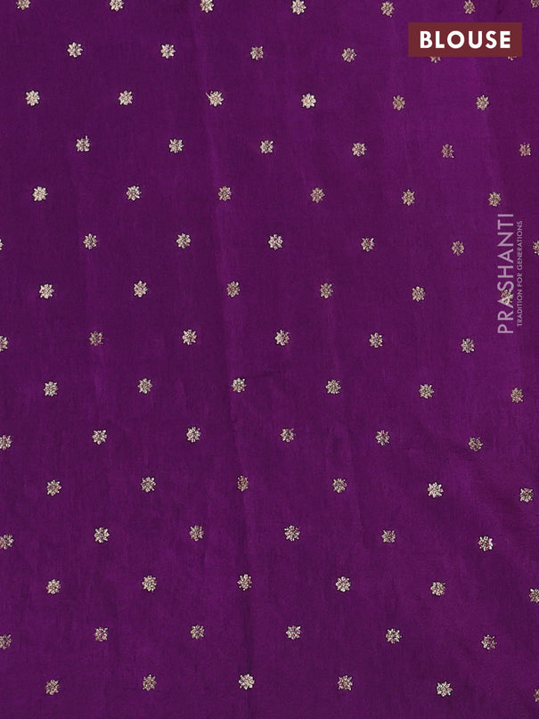Semi crepe silk saree purple with convent embroidery and paisley zari woven border
