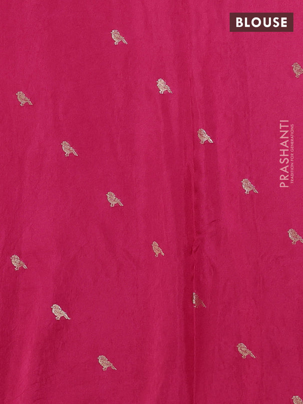 Semi crepe silk saree pink with convent embroidery and paisley zari woven border