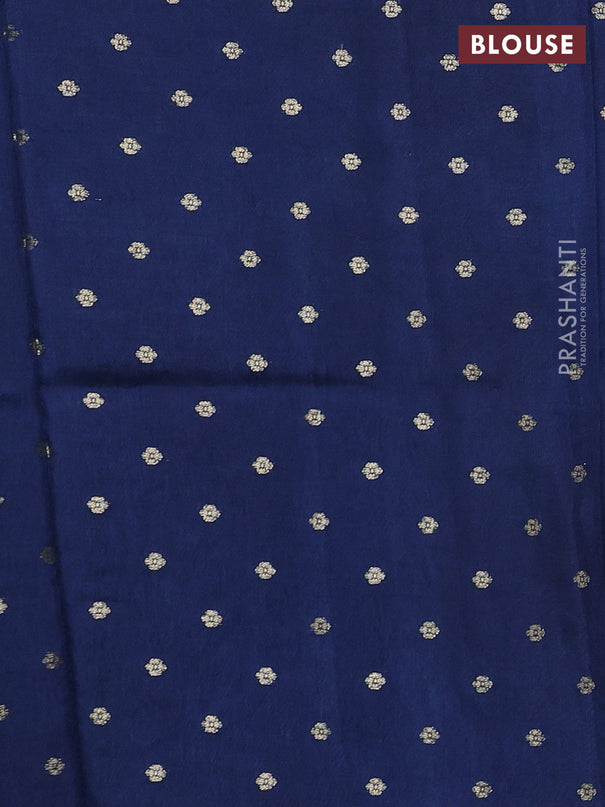 Semi crepe silk saree peacock blue with allover convent embroidery and temple zari woven border