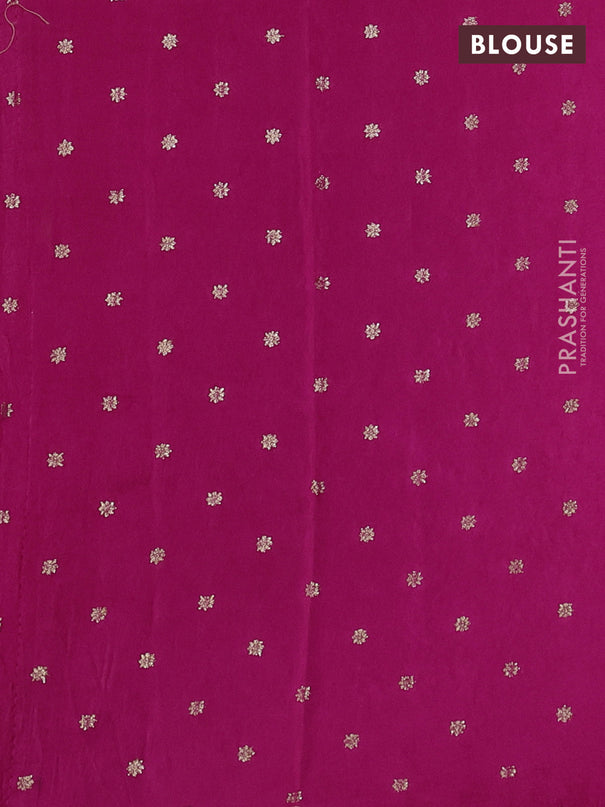 Semi crepe silk saree pink with allover convent embroidery and temple zari woven border