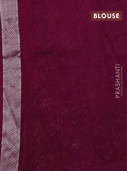 Banarasi raw silk saree purple with silver zari woven buttas and zari woven paithani style border
