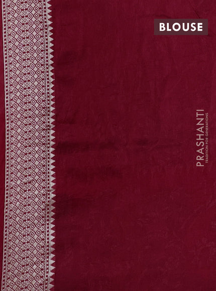 Banarasi raw silk saree maroon with zari woven buttas and zari woven paithani style border