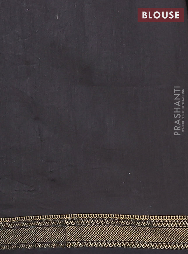 Chanderi bagru saree black with batik prints and maheshwari border