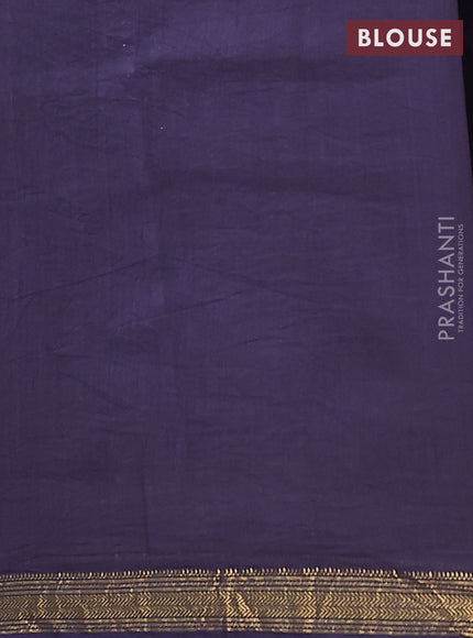 Chanderi bagru saree navy blue with shibori prints and maheshwari border