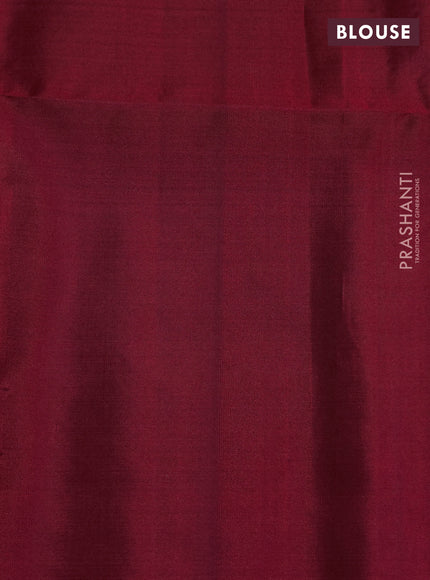 Pure soft silk saree maroon with thread & zari woven box type buttas in borderless style