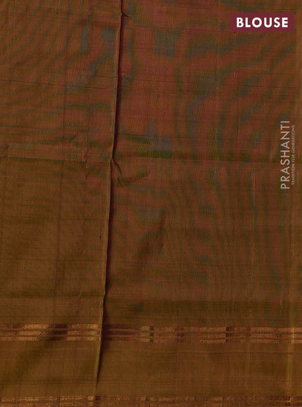 Pure uppada silk saree deep maroon and mustard yellow with allover zari weaves and rettapet zari woven border