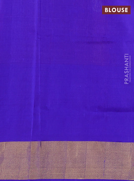 Pure uppada silk saree dual shade of pink and violet with silver & gold zari woven buttas and zari woven border