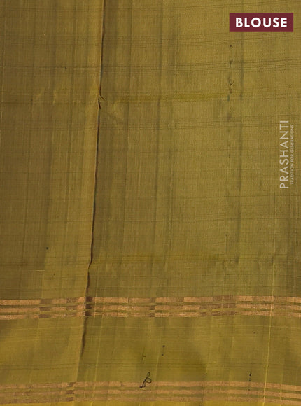 Pure uppada silk saree violet and sap green with allover zari weaves & silver buttas and rettapet zari woven border