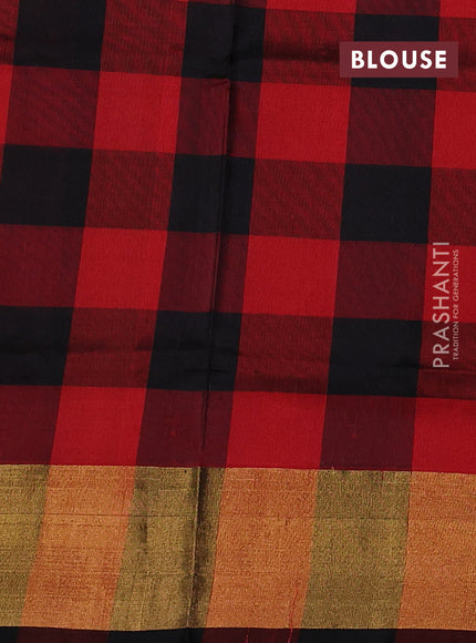 Pure uppada partly silk saree cs blue and black maroon with plain body and zari woven border