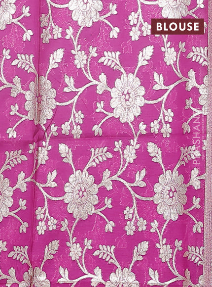 Semi mangalgiri saree pastel green and purple with plain body and zari woven border