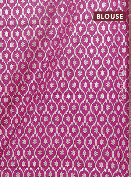 Semi mangalgiri saree pastel green and purple with plain body and zari woven border