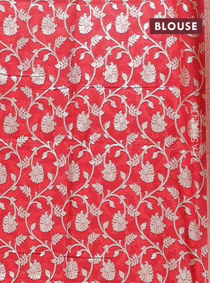 Semi mangalgiri saree deep maroon and red with plain body and zari woven border