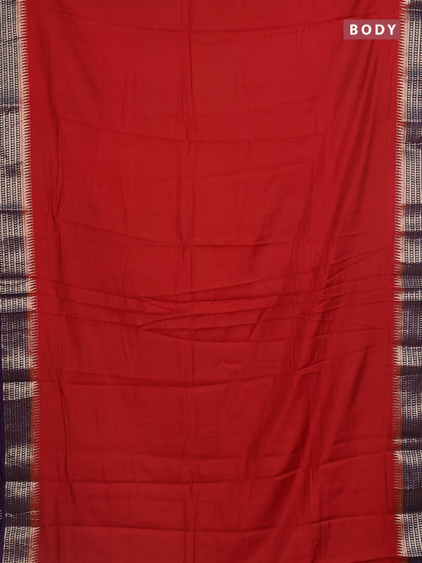 Semi mangalgiri saree maroon shade and deep purple with plain body and zari woven border