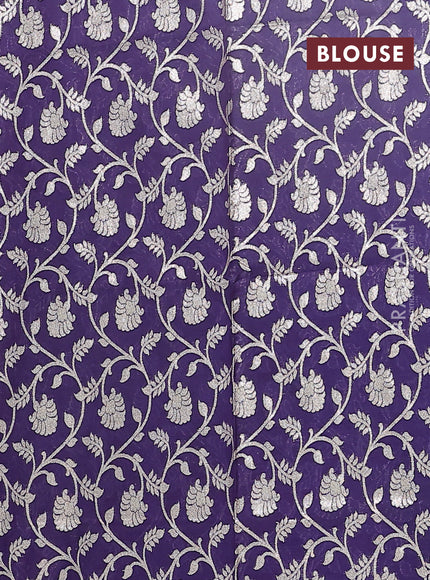 Semi mangalgiri saree maroon shade and deep purple with plain body and zari woven border