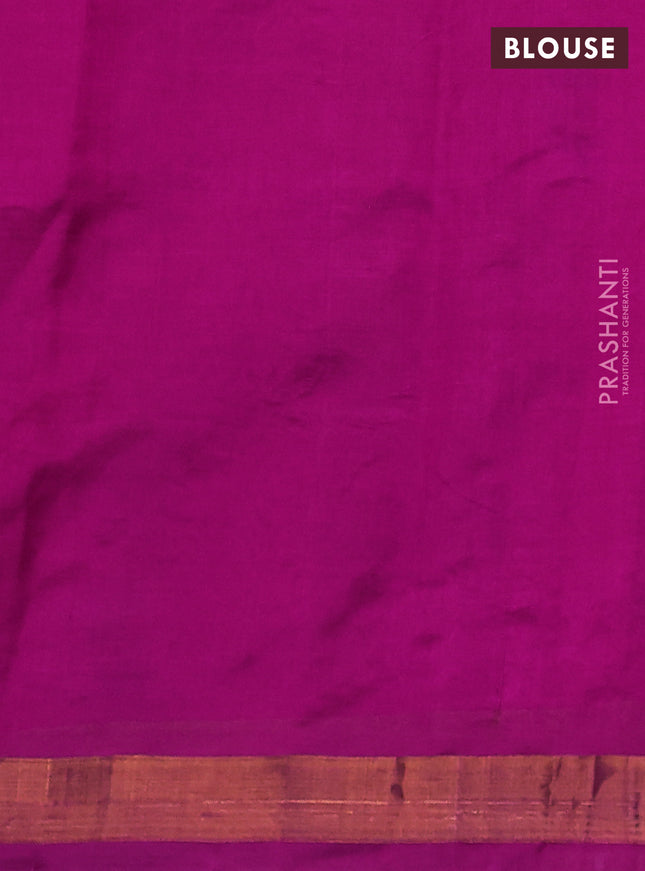 Silk cotton saree pink with floral embriodery and zari woven border