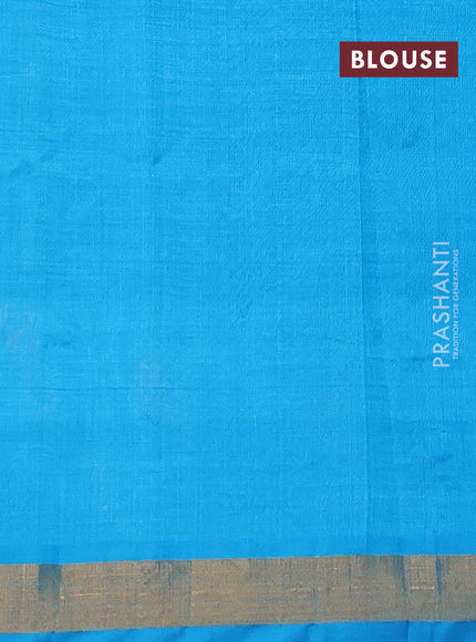 Silk cotton saree cs blue with floral embriodery and zari woven border