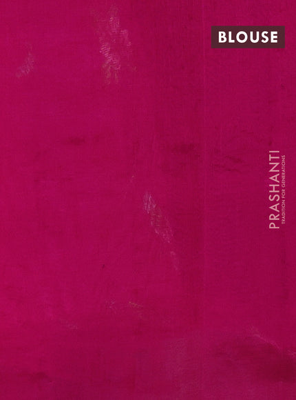 Silk cotton saree pink with allover embroidery in borderless style
