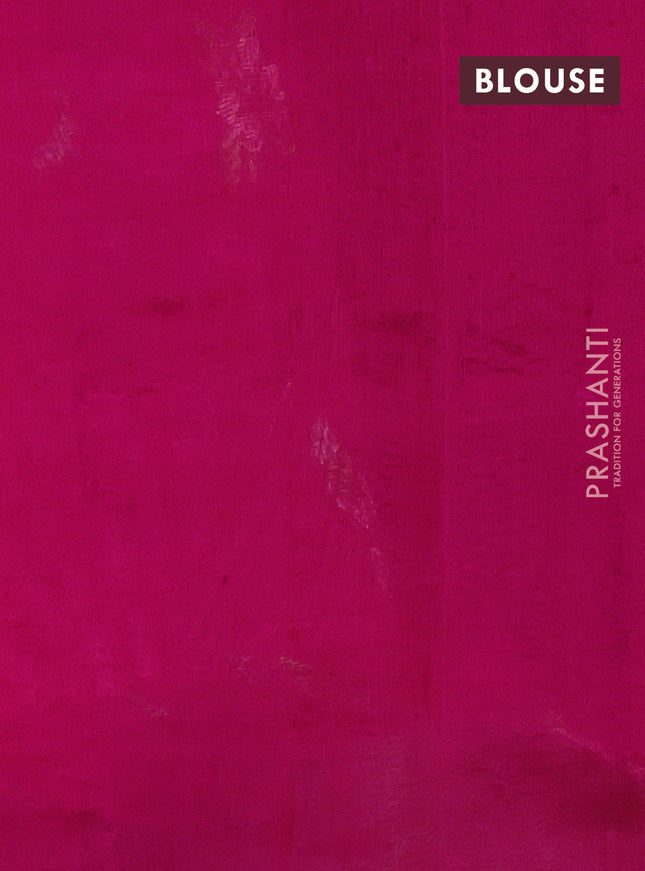 Silk cotton saree pink with allover embroidery in borderless style