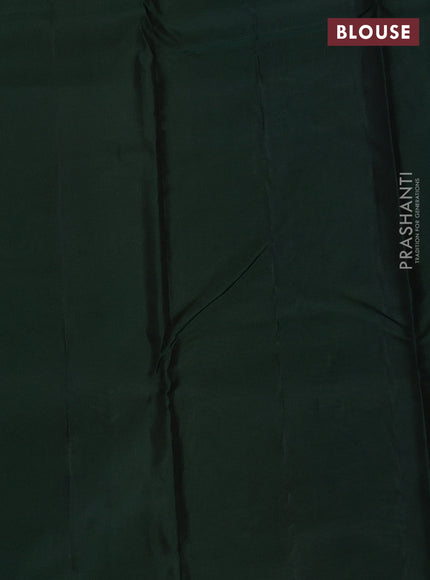 Sandal-Green Kanchipuram silk saree with matching Neck piece