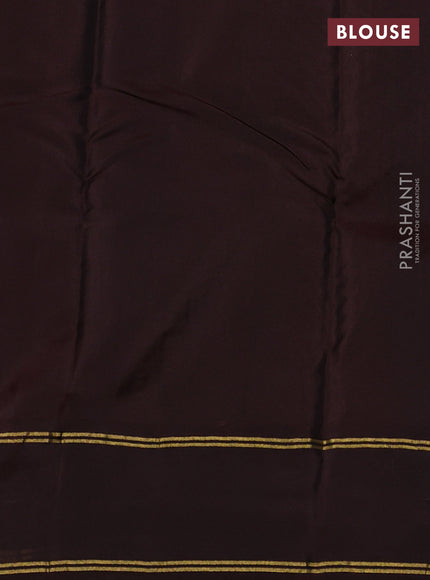 Purple-Coffee brown kanchipuram silk saree with matching Neck piece