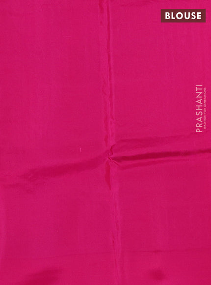 Sunset orange-Pink kanchipuram silk saree with matching matching Neck piece