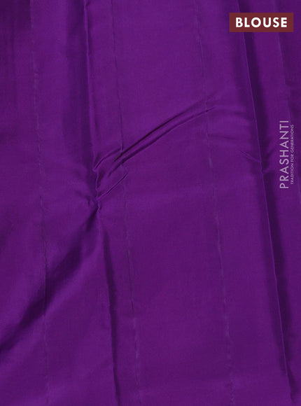 Red-Violet kanchipuram silk saree with matching neck piece