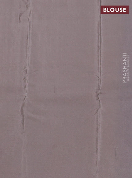 Blue-Grey kanchipuram silk saree with matching neck piece