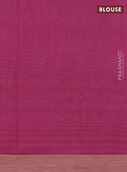 Kota silk cotton saree light green and pink with allover block prints and simple border