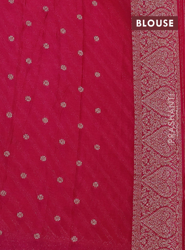 Banarasi semi crepe saree yellow and purple with allover zari weaves and zari woven border