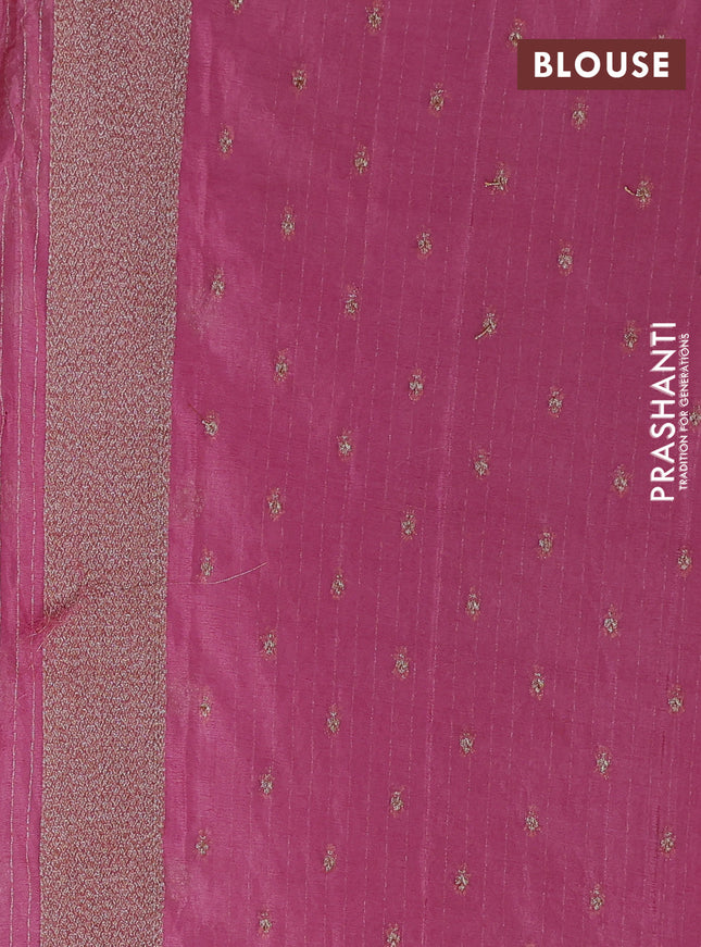 Banarasi semi crepe saree mauve pink with allover thread & zari woven buttas and zari woven border