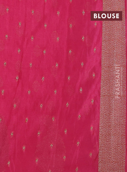 Banarasi semi crepe saree pink with allover thread & zari woven buttas and zari woven border